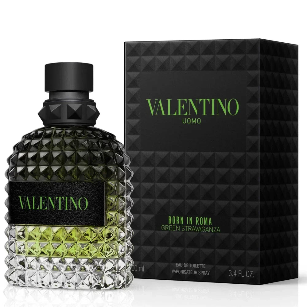 Valentino Uomo Born In Roma Green Stravaganza Eau de Toilette for Men 3.4 oz / 100 ml