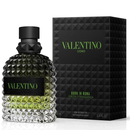 Valentino Uomo Born In Roma Green Stravaganza Eau de Toilette for Men 3.4 oz / 100 ml
