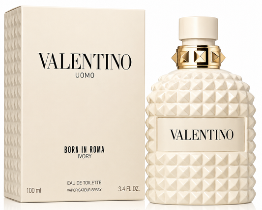 Valentino Uomo Born In Roma Ivory Eau de Toilette for Men 3.4 oz / 100 ml